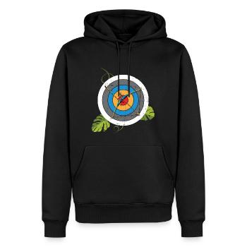 Archer Target Recurve Bow - Men’s Premium Organic Hoodie - black - Front - Nico (187cm)
