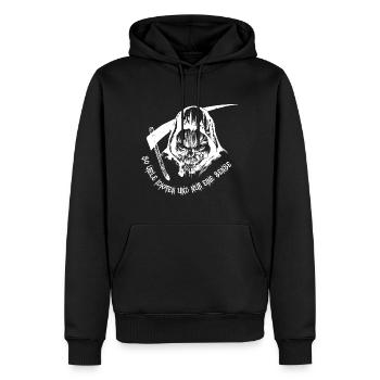 Gruseliges Monster - Lustige Sprüche mit Totenkopf - Männer Premium Bio Hoodie - Schwarz - Vorne - Nico (187cm)