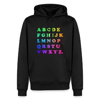 Alphabet - Männer Premium Bio Hoodie - Schwarz - Vorne - Nico (187cm)