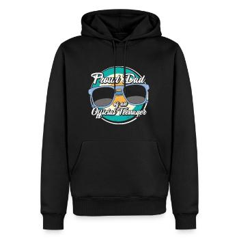 Fier papa d’un adolescent officiel - Sweat à capuche Premium bio Homme - noir - Devant - Nico (187cm)
