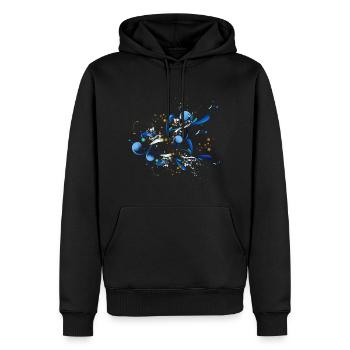 Fleurs Vrilles Ornement abstrait - Sweat à capuche Premium bio Homme - noir - Devant - Nico (187cm)