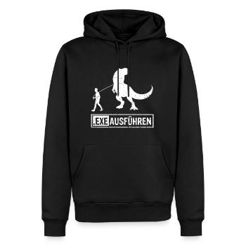 Admin Programmierer ITler Informatiker Spruch EXE - Männer Premium Bio Hoodie - Schwarz - Vorne - Nico (187cm)