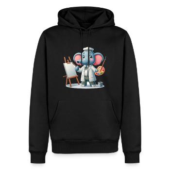 Cute Elephant Artist - Männer Premium Bio Hoodie - Schwarz - Vorne - Nico (187cm)