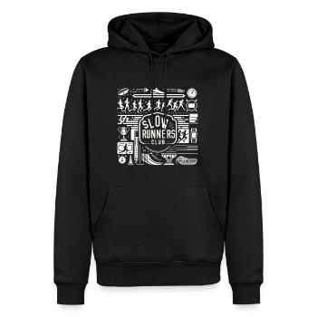 Slow Runners Club 8 - Männer Premium Bio Hoodie - Schwarz - Vorne - Nico (187cm)