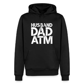 Husband Dad ATM - Männer Premium Bio Hoodie - Schwarz - Vorne - Nico (187cm)
