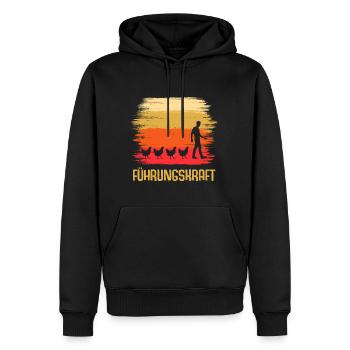 Führungskraft Hühner Hahn - Männer Premium Bio Hoodie - Schwarz - Vorne - Nico (187cm)