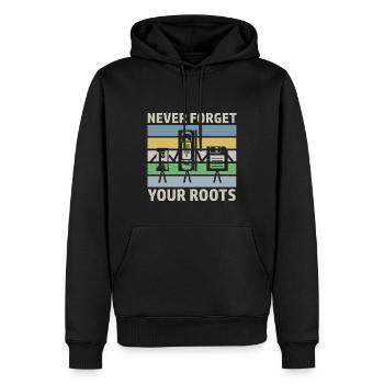 Retro Spruch Technik VHS Audiokassette Diskette - Männer Premium Bio Hoodie - Schwarz - Vorne - Nico (187cm)