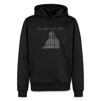 Mona Lisa ASCII - Männer Premium Bio Hoodie - Schwarz - Vorne - Nico (187cm)