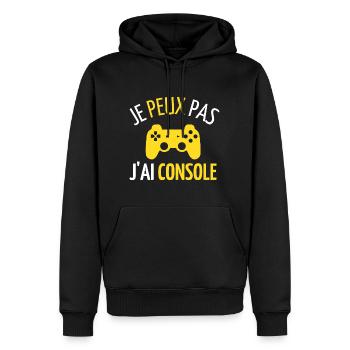 JE PEUX PAS J'AI CONSOLE - Sweat à capuche Premium bio Homme - noir - Devant - Nico (187cm)