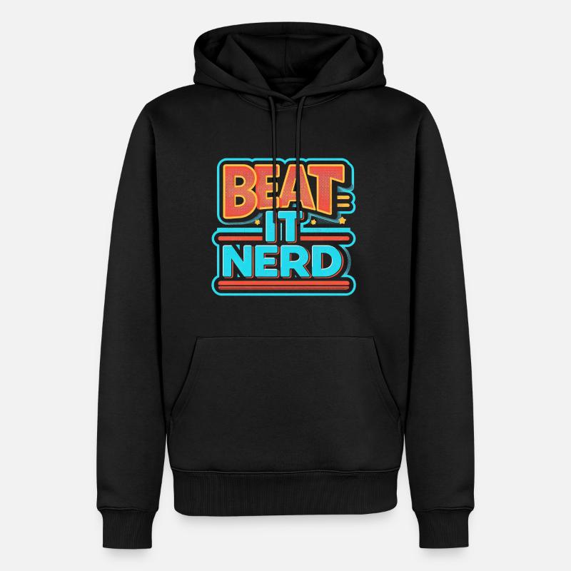 Beat it Nerd 8 - Männer Premium Bio Hoodie - Schwarz