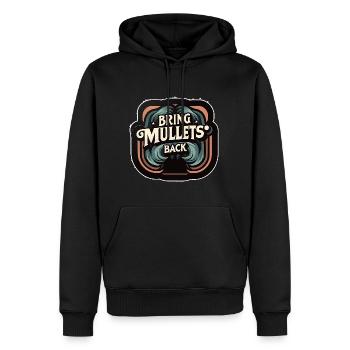 Ramenez les mulets 9 - Sweat à capuche Premium bio Homme - noir - Devant - Nico (187cm)