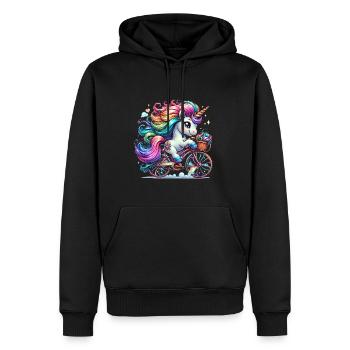 Cute Cyclist Unicorn - Männer Premium Bio Hoodie - Schwarz - Vorne - Nico (187cm)