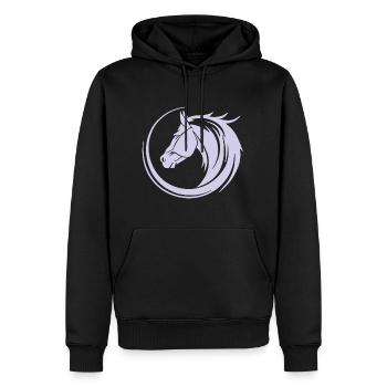 Cheval Tête d’équitation Équitation Sport équestre Cavalier Tribal - Sweat à capuche Premium bio Homme - noir - Devant - Nico (187cm)