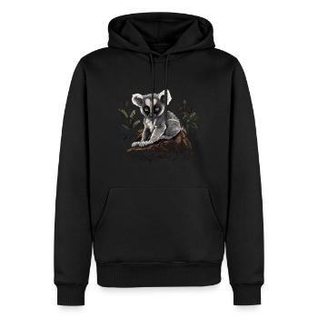 Lemur ring-tailed lemur Madagascar lemurs animal - Men’s Premium Organic Hoodie - black - Front - Nico (187cm)
