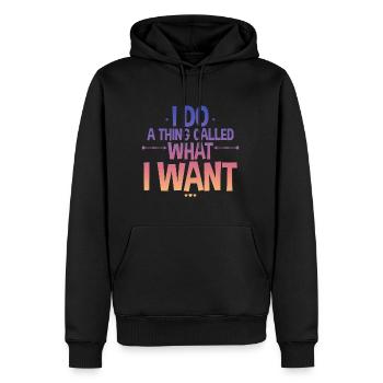 Je fais une chose appelée ce que je veux 2 - Sweat à capuche Premium bio Homme - noir - Devant - Nico (187cm)