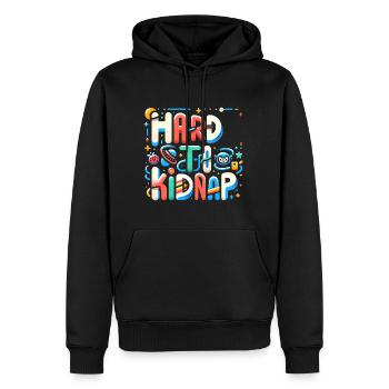 Hard to Kidnap 5 - Men’s Premium Organic Hoodie - black - Front - Nico (187cm)