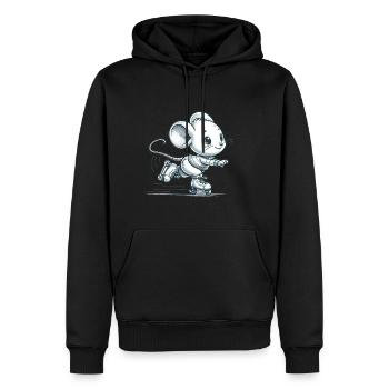 Souris de patineur en ligne mignonne - Sweat à capuche Premium bio Homme - noir - Devant - Nico (187cm)
