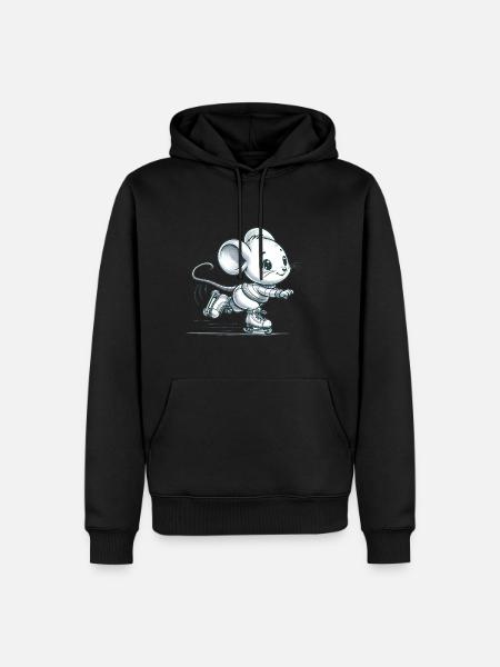 Cute Inline Skater Mouse - Men’s Premium Organic Hoodie - black