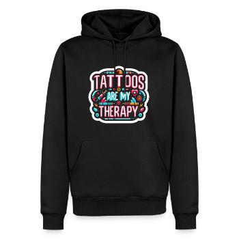 Tattoos Are My Therapy 10 - Männer Premium Bio Hoodie - Schwarz - Vorne - Nico (187cm)
