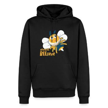 always beelieve Bee Funny Animal Puns - Männer Premium Bio Hoodie - Schwarz - Vorne - Nico (187cm)