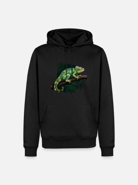 Chameleon Branch Reptiles - Men’s Premium Organic Hoodie - black