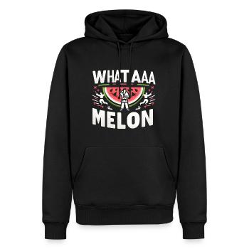 Whataaa Melon 6 - Sweat à capuche Premium bio Homme - noir - Devant - Nico (187cm)