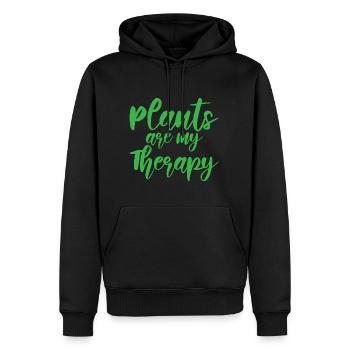 Plants Are My Therapy - Men’s Premium Organic Hoodie - black - Front - Nico (187cm)