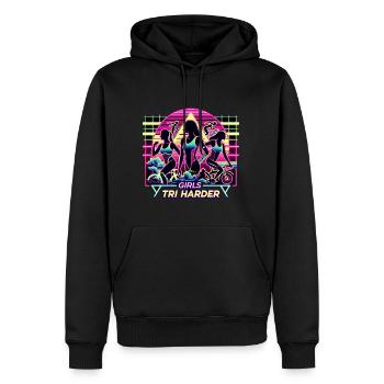 Girls Tri Harder 11 - Männer Premium Bio Hoodie - Schwarz - Vorne - Nico (187cm)