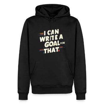 Je peux écrire un objectif pour ce 10 - Sweat à capuche Premium bio Homme - noir - Devant - Nico (187cm)