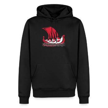 Dänemark Drachenboot Flagge Wikingerschiff - Männer Premium Bio Hoodie - Schwarz - Vorne - Nico (187cm)