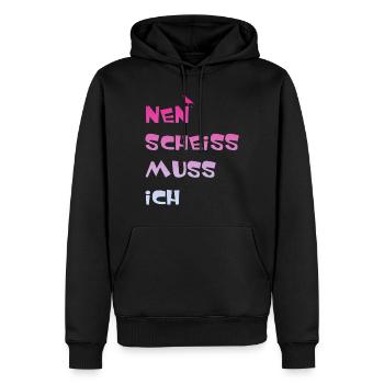 Nen scheiss muss ich - Männer Premium Bio Hoodie - Schwarz - Vorne - Nico (187cm)