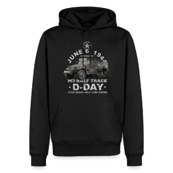 D-DAY M3 HALF TRACK US ARMY - Sweat à capuche Premium bio Homme - noir - Devant - Nico (187cm)