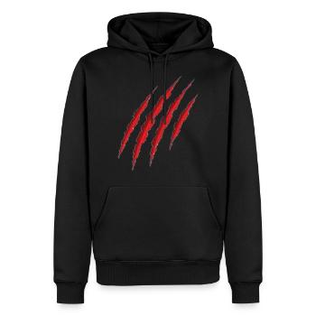 La griffe rouge - Sweat à capuche Premium bio Homme - noir - Devant - Nico (187cm)