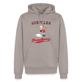 Clubbing Club - Sweat à capuche Premium bio Homme - taupe - Devant - Nico (187cm)