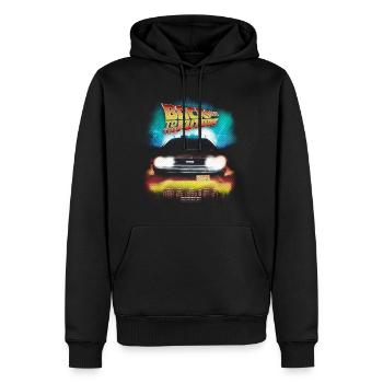 Retour Vers Le Futur Time Logo DeLorean - Sweat à capuche Premium bio Homme - noir - Devant - Nico (187cm)