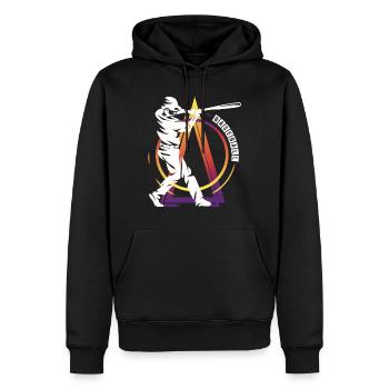 Baseball Baseballspieler USA Sport Home Run - Männer Premium Bio Hoodie - Schwarz - Vorne - Nico (187cm)