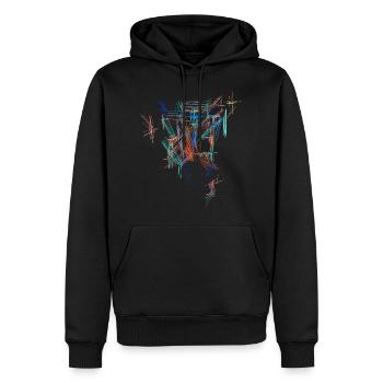 Modèle de futurisme - Sweat à capuche Premium bio Homme - noir - Devant - Nico (187cm)