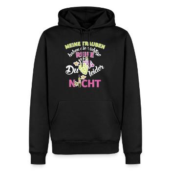 Winzerin Wein Spruch Reife Trauben Weinlese - Männer Premium Bio Hoodie - Schwarz - Vorne - Nico (187cm)