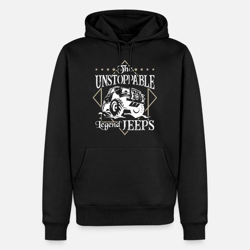 Les Jeeps De légende imparables - Sweat à capuche Premium bio Homme - noir