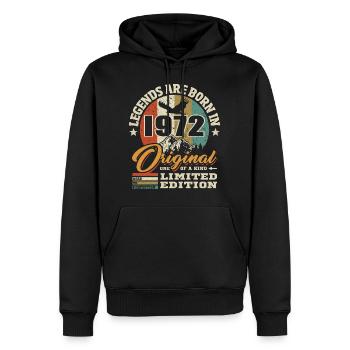 Original limitierte Auflage 1972 - Männer Premium Bio Hoodie - Schwarz - Vorne - Nico (187cm)