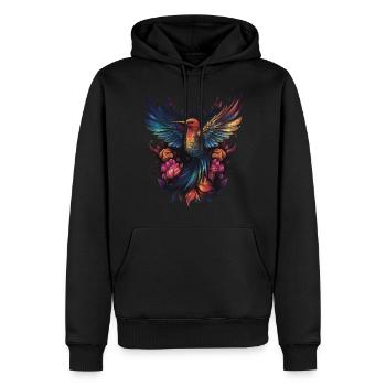 Power Of The Humming Bird - Männer Premium Bio Hoodie - Schwarz - Vorne - Nico (187cm)
