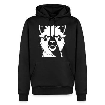 Funny Alpaca Silhouette Cheeky Fun Alpacas - Men’s Premium Organic Hoodie - black - Front - Nico (187cm)