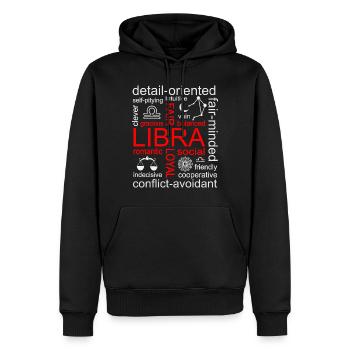 Waage Sternzeichen - Männer Premium Bio Hoodie - Schwarz - Vorne - Nico (187cm)