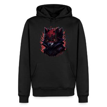 Wolf böse dunkel Fuchs Fantasy - Männer Premium Bio Hoodie - Schwarz - Vorne - Nico (187cm)
