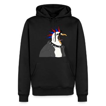 Punk Seagull Veste en cuir Lunettes de soleil - Sweat à capuche Premium bio Homme - noir - Devant - Nico (187cm)