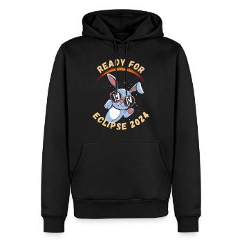 Prêt pour l’éclipse solaire de 2024 - Sweat à capuche Premium bio Homme - noir - Devant - Nico (187cm)