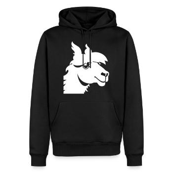 Funny Llama Silhouette Cheeky Fun Llamas - Men’s Premium Organic Hoodie - black - Front - Nico (187cm)