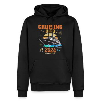 Croisière vers le jour de l’An 2024 - Sweat à capuche Premium bio Homme - noir - Devant - Nico (187cm)