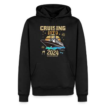 Croisière vers le jour de l’An 2024 - Sweat à capuche Premium bio Homme - noir - Devant - Nico (187cm)