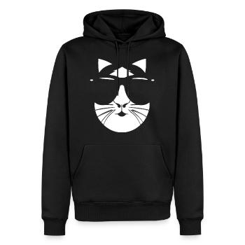 Cochon d’Inde drôle avec des lunettes de soleil Cochons d’Inde - Sweat à capuche Premium bio Homme - noir - Devant - Nico (187cm)
